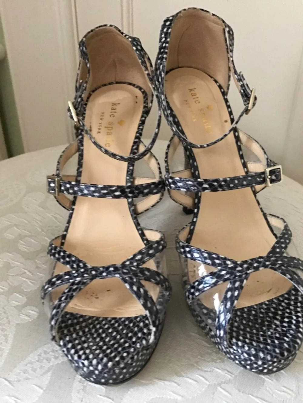 Gorgeous Kate Spade Snakeskin Pattern Platform Shoes Sz 7.5